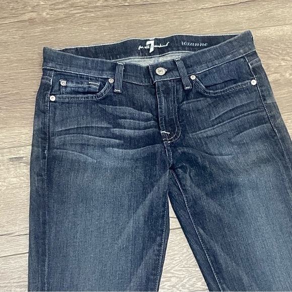 7 For All Mankind Womens Roxanne Rhinestone Bling Pockets Jean Medium Wash Sz 27 - Picture 4 of 10